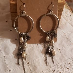 Faux Pearl Dangle Earrings